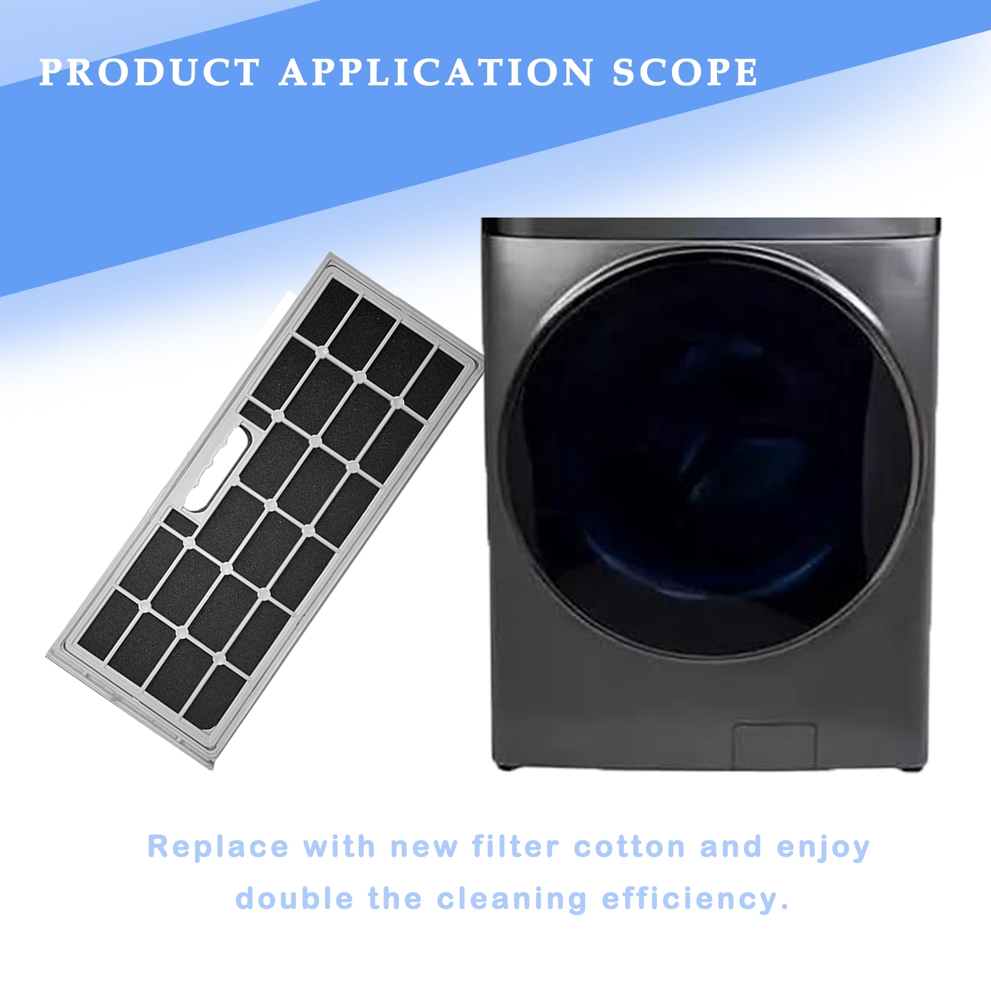 Delapan Lint Filter Pads for G-E Profile Washer Dryer Combo-Enhanced Filtration, WH01X35719 Filter Media, 12 Pack