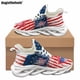 thumbnail image 1 of Zapatillas clásicas Doginthehole de moda para mujer, diseño moderno con estampado de bandera estadounidense, zapatos casuales con cordones para deportes al aire libre y para correr., 1 of 6
