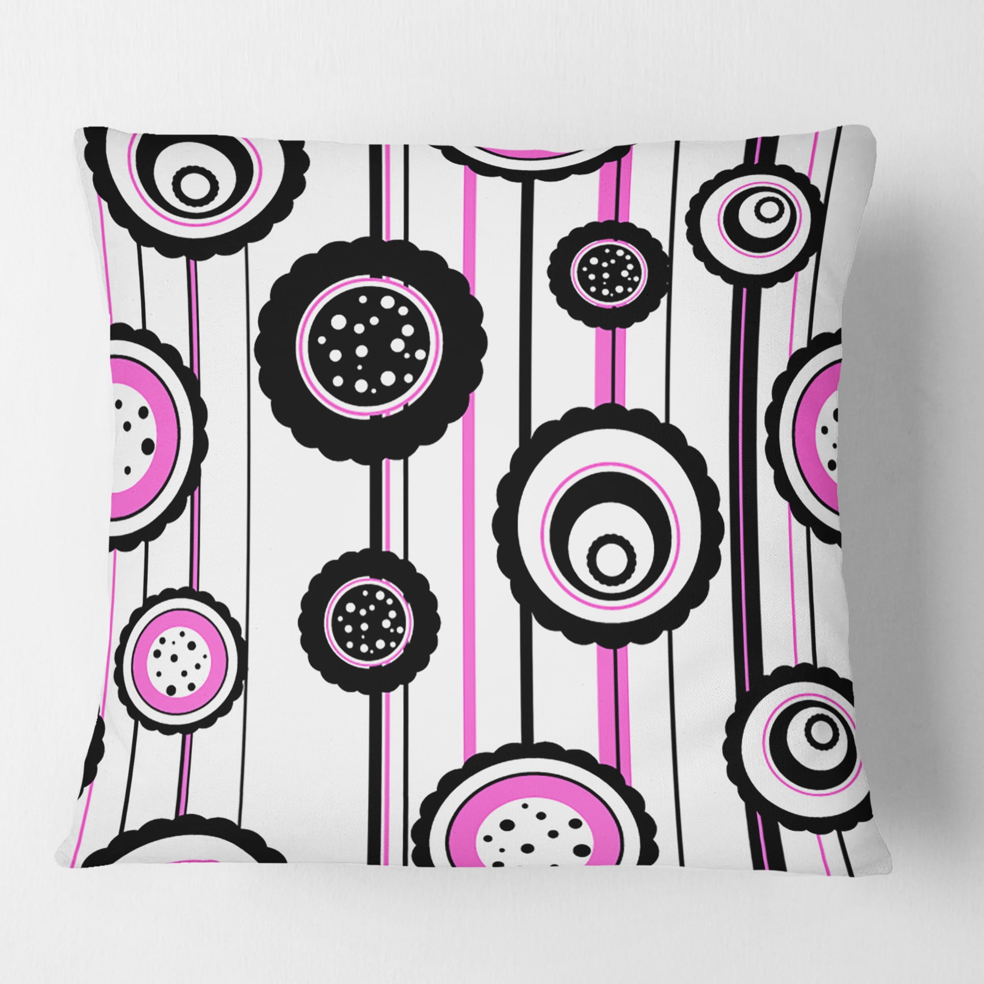 Designart Circular Retro Pattern I' Mid-Century Modern Throw Pillow - 18x18