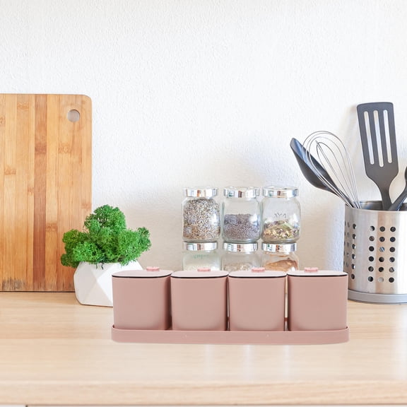Worgeous 1 Set Household Seasonings Jars Seasoning Containers (Pink)