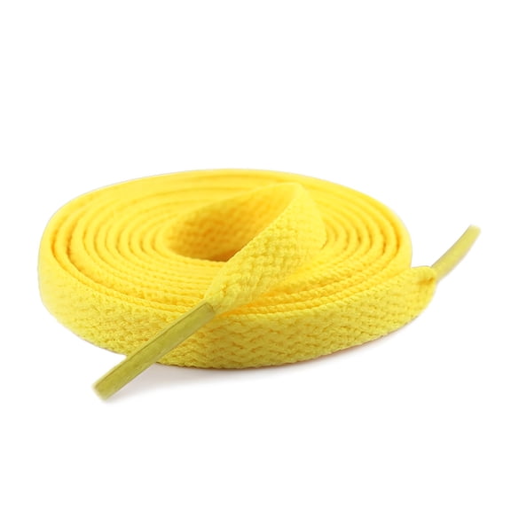 VANIDO 2 Pair Flat Shoelaces for Athletic Running Sneakers Shoes Boot Strings - Bright Yellow,39.3Inch/115Cm