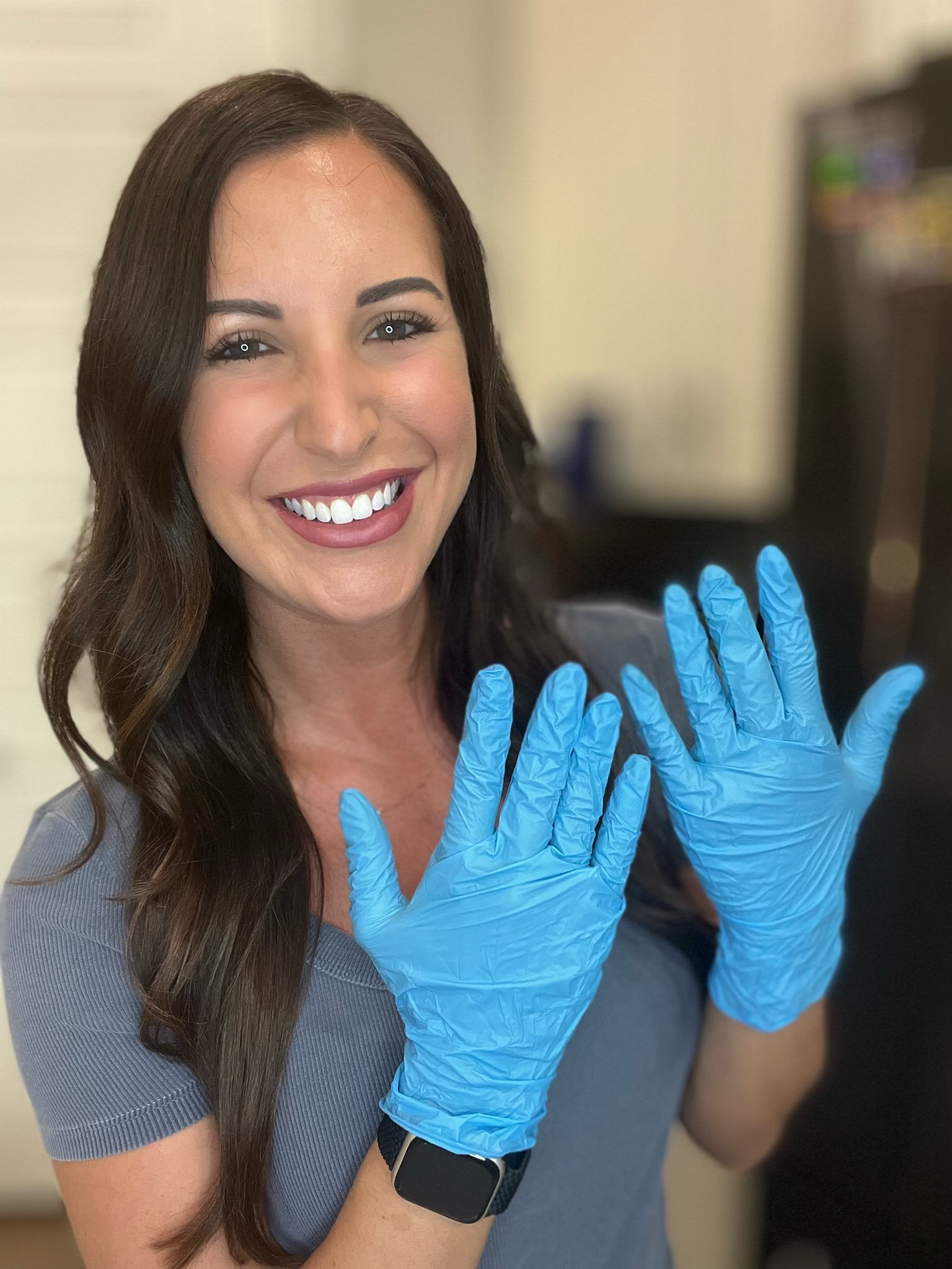 AdvanCare Disposable Nitrile Exam Gloves ANBM10015, Powder Free, Latex Free, Medical Grade, Chemotherapy Drug Tested, 10 Pack (1000 Count, 100/Box) - Blue, Medium