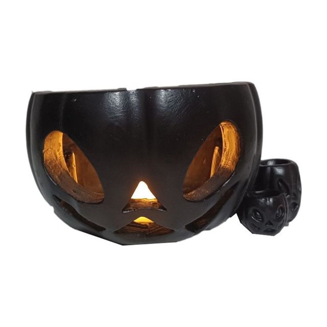 Taza de Bebida Fiudx con Forma de Linterna Decoración de Mesa Festiva de Halloween Resina