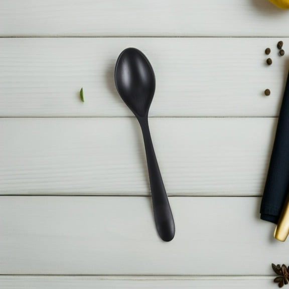 LABSERRON Set of 4 Japanese Style Plastic Ramen Spoons with Handles for Kitchen and Dining Use