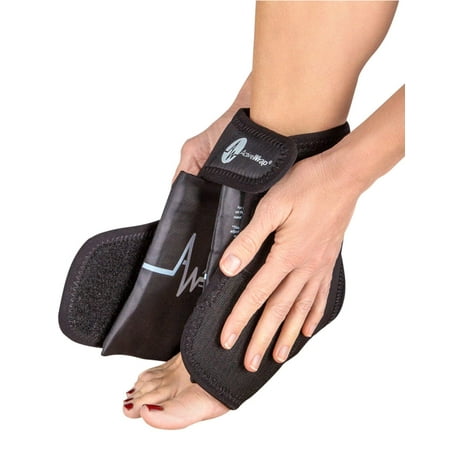 AW Foot/Ankle Ice and Heat Wrap Right/Left Foot, S/M Black, Patented design positions hot or cold packs to provide spot-on relief By