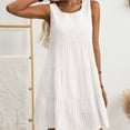 thumbnail image 4 of Iyufng Summer Dresses for Women Round-Neck Checkered Sleeveless Casual Dress, 4 of 7
