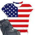 thumbnail image 4 of Qingpeng 4th of July Patriotic T Shirts for Women Summer Star Print Shirts Women's Independence Day Short Sleeve Casual Tee Tops, 4 of 5