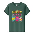 thumbnail image 5 of Uooqdmx Graphic Tees Women, Cotton Shirts for Women, Easter Gifts, Happy Easter Letter Easter Egg Print Round Neck Short Sleeved T Shirt Top, Plus Size Tops for Women, Green 2 M, 5 of 5