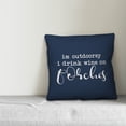 thumbnail image 2 of Creative Products Drink Wine on Porches Navy 16x16 Indoor / Outdoor Pillow, 2 of 2