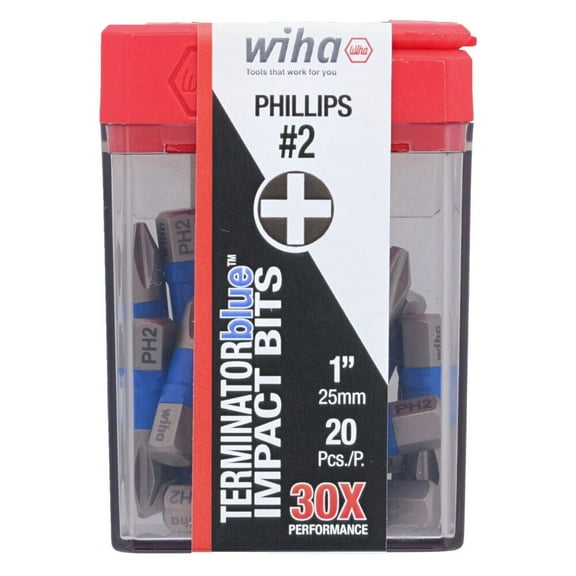Wiha Terminatorblue Impact Bit Phillips #2 1In 20Pk