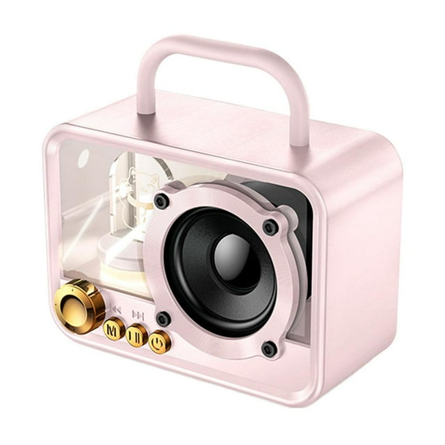 Daily Mix Store Radio Bluetooth Rétro en Bois - Haut-Parleur Bluetooth, Design Élégant et Vintage, Jouer de la Musique à l'Extérieur pour Fêtes de Noël pour Cultiver l'Amour de la Musique