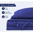 thumbnail image 3 of Top Split Head Flex Sheet Set-for Adjustable Bed-4 Pcs -100% Egyptain Cotton 700 Thread Count - 15-Inch Deep Pocket - Queen Size Royal Blue Solid - Split Down 32 inches from The top, 3 of 5