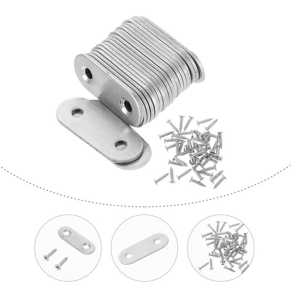 Melantax 22pcs Stainless Steel Straight Brackets Patching Plate Flat Brackets for Furniture