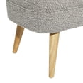 thumbnail image 6 of DecMode Polyester Rounded Upholstered Boucle Storage Bench with Tapered Wood Legs, Gray, 6 of 16