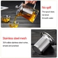thumbnail image 4 of Glass Tea Pot with infuser and Lid, Stainless Steel Mesh Strainer, 16 Oz Capacity, Square Body, Heat Resistant, Loose Leaf Separation, Home Brewing, Clear, 1 Set, 4 of 7