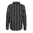 thumbnail image 6 of Ladies Fashionable Striped Loose Long Sleeved Shirt Germinate Long T Shirt Quarter Sleeve V Neck Shirt Women And Blouse Band T Shirts for Women Open Elbow Shirt 3/4 Sleeve Shirts for Women Loose, 6 of 8
