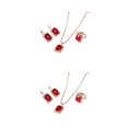 thumbnail image 4 of Minnieouse Conjunto de joyería de piedra única de aleación para mujer, artesanía exquisita y moda roja rojo 2Conjunto, 4 of 6