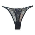 thumbnail image 4 of (2-Pack) Rinsvye Womens Large Size Stash Womens Embroidered Hollow Mesh Maternity Support Seamless Seductive Womens Thong Panties, 4 of 4