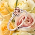 thumbnail image 3 of Dazzling Minimalist 1.50 Carat Oval Cut Morganite And Diamond Moissanite Engagement Ring, Wedding Ring in 10k Solid Rose Gold, Gift For Her, Promise Ring, Anniversary Gift, 3 of 3