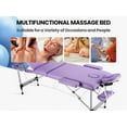 thumbnail image 4 of Naipo 3-Section Massage Table 73''Long 84'' Height Adjustable Folding with Aluminum Legs Carrying Bag for Salon Lash Treatments, Maximum Weight 661 lbs, Purple, 4 of 10