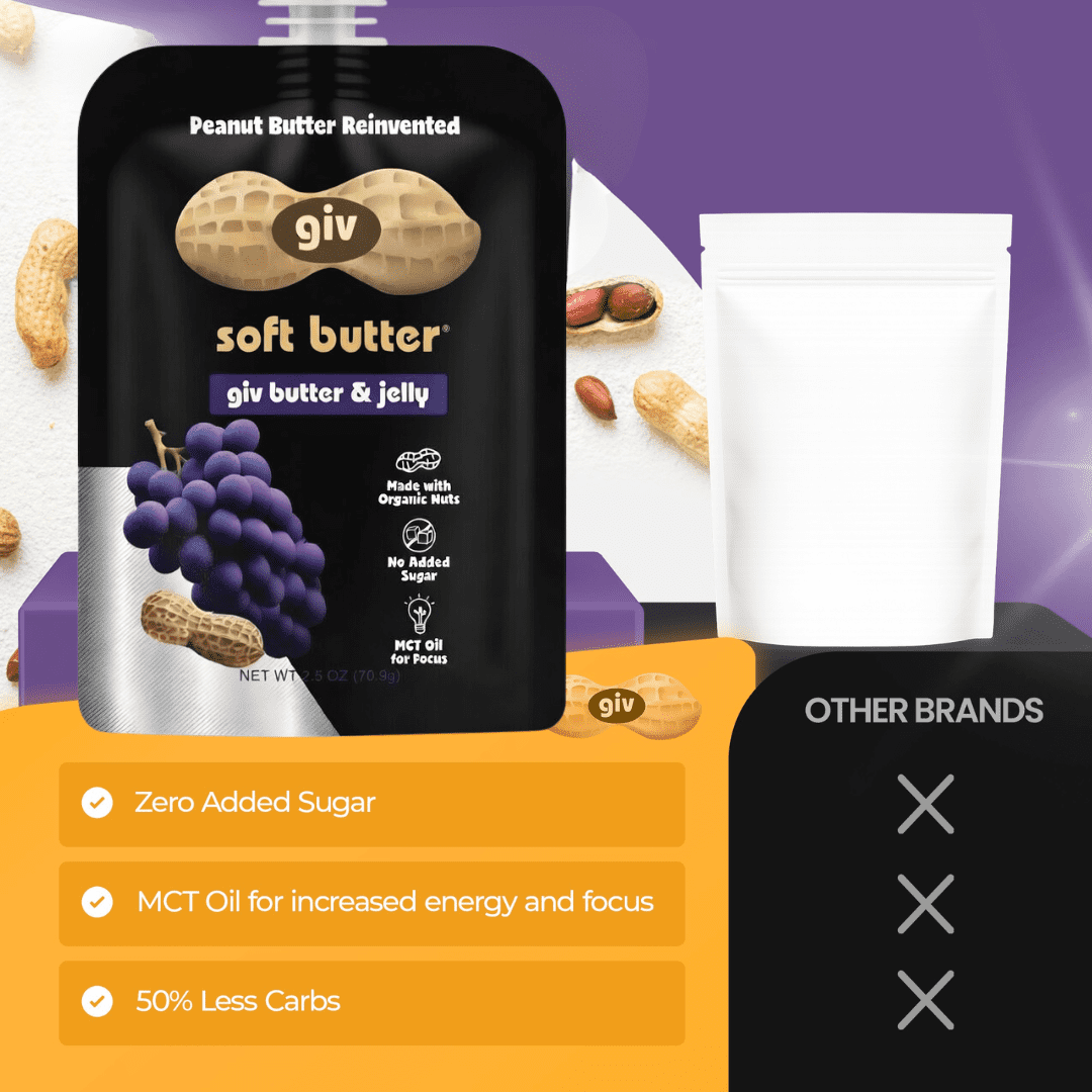 giv soft butter Peanut Butter and Jelly Snack for Energy and Focus, 32g