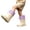 1-Beige168, variant on Oiyii Girls Cute Rain Boots Color Blocking Drawstring Lightweight Mid Calf Outdoor Boots