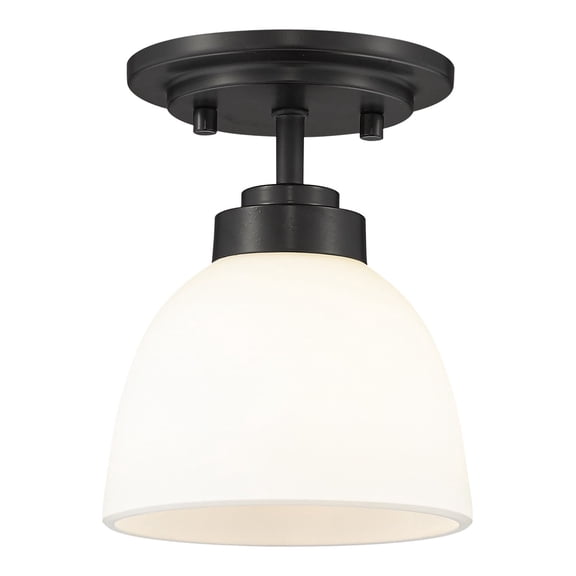Z-Lite 443F1-MB Ashton 6" Wide Semi-Flush Ceiling Fixture - Black