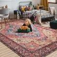 thumbnail image 3 of Homore Traditional Pattern Mystic Medallion Area Rug,5' x 8',Red, 3 of 7
