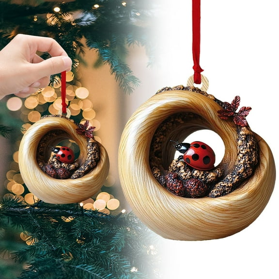 Cyenie J Ladybug Christmas Tree Ornament, A Handmade Animal Decoration Crafted with Exquisite Materials and Craftsmanship To Enhance Your Holiday Spirit. Christmas Gift!