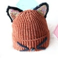 thumbnail image 2 of AWZXDE Cute Animal Themed Knit Hat For Toddlers Toddler Hat Cat Ears Design Kids Winter Hat Warm Soft Yarn For Boys And Girls Coffee, 2 of 4