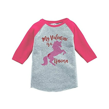 

7 ate 9 Apparel Girl s Valentine s Day Unicorn Pink Baseball Tee