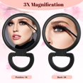 thumbnail image 2 of 3 Pieces Double Sided Round Pedestal Mirror Portable Standing Mirror with Magnification Folding Magnifying Cosmetic Mirrors Adjustable Handle Makeup Mirror for Home Table Travel (1x, 3 x), 2 of 7