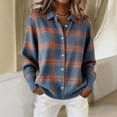 thumbnail image 3 of JUUNthy Womens Cardigan Tops, Lapel Collar Long Sleeve Button Down Plaid Knit Casual Sweater Outerwear Navy Blue XL, 3 of 15