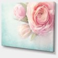 thumbnail image 2 of Pink Flowers against Blue Background - Floral Canvas Art Print, 2 of 4