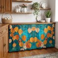 thumbnail image 3 of Orange Leaf Cabinet Curtain 32"Wx55"L, Dustproof Pantry Door Curtain with Self Adhesive Tape, Abstract Oil Painting Branch Turquoise Tall Storage Cover Privacy Drape for Bathroom Kitchen Laundry Room, 3 of 9