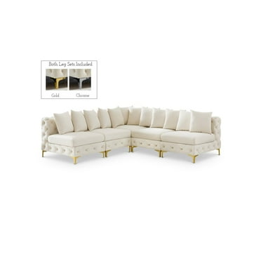 Meridian Furniture Tremblay Cream Velvet Modular Sectional