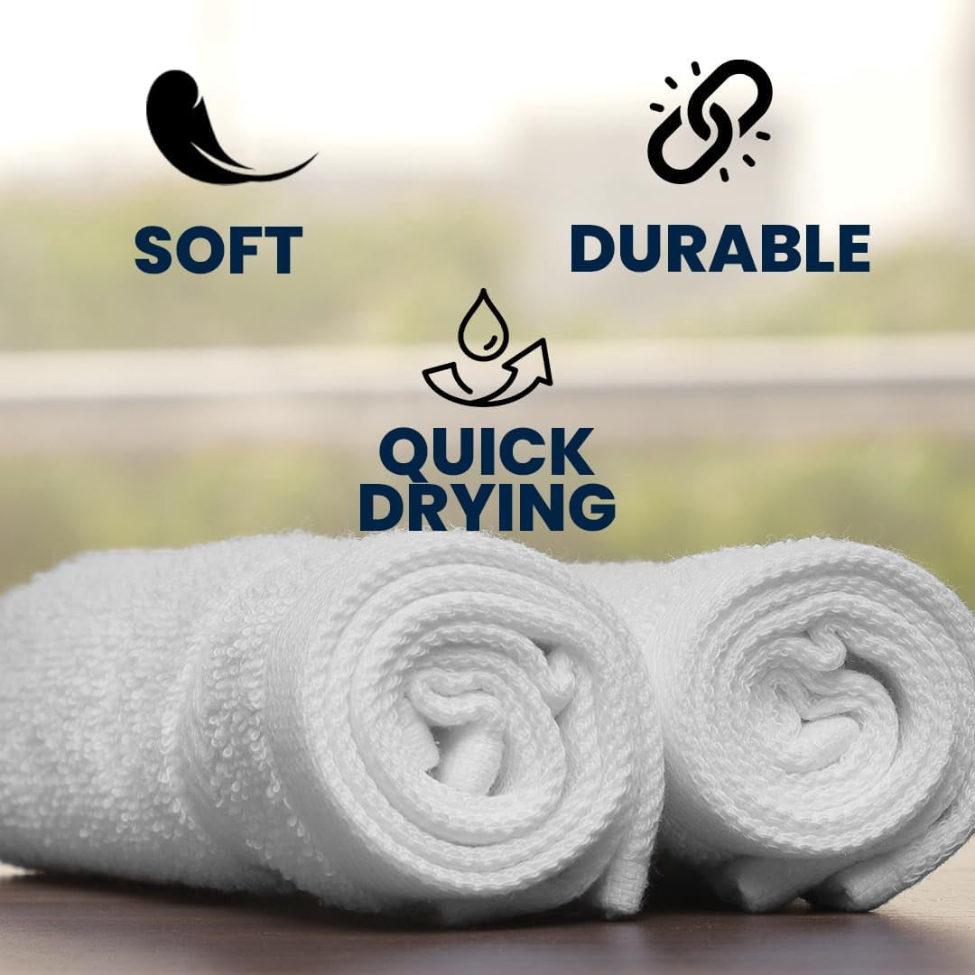 Belem Luxury Cotton Bath Towels, Absorbent and Durable, 16x27 Inch, Pack of 120