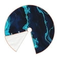 thumbnail image 3 of Bingfone Christmas Tree Skirt Mat Christmas Decoration Interior -Blue Marble And Gold, 3 of 8