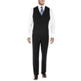thumbnail image 3 of Mens Side Vent 3 Piece Black Modern Fit Vested Suit, 3 of 5