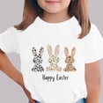 thumbnail image 2 of Girls Easter Bunny Graphic Tee White Happy Easter Shirt for Kids Soft Stretch Short Sleeve T-Shirt Kids to Big Kid 3-12 Years,Size 4-5T, 2 of 5