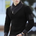 thumbnail image 3 of Suéter de hombre de talla grande de otoño, jersey de manga larga, bufanda de moda, suéter de cuello alto para hombre integrado, 3 of 6