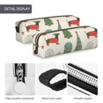 thumbnail image 4 of Easygdp Christmas Dachshund Dog para Estuche de Lápices de Cuero, Estuche de Papelería de Cuero, Estuche de Gran Capacidad con Cremallera, 4 of 7
