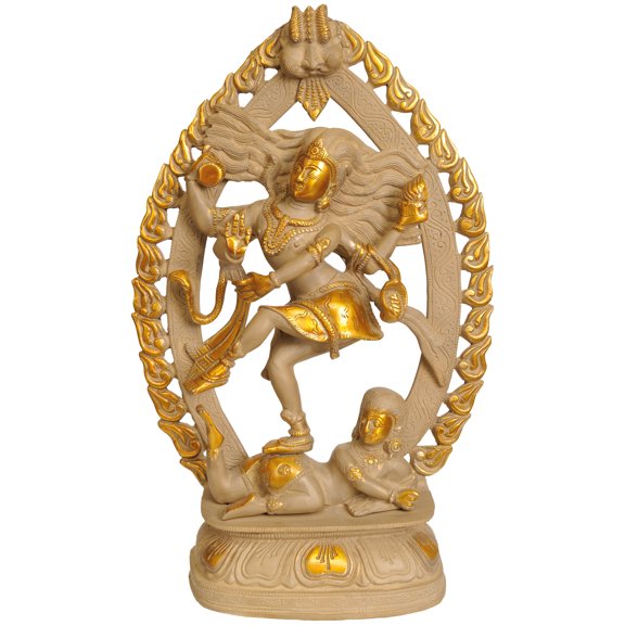 16" Lord Shiva as Nataraja Brass Sculpture | Handmade | Made in India