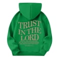 thumbnail image 6 of Grblisyd Christian Graphic Hoodies TRUST IN THE LORD Hoodie for Teen Girls Oversized Jesus Saves Hoodie Clothes for Girls 10-12 Letter Graphic Hoodies Pullover Sweatshirt Green 160, 6 of 6