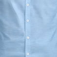 thumbnail image 5 of Men's Solid Casual Button Up Shirt Polyester | Short Sleeve Blouse Top Turndown Collar Relaxed Fit Easy Care Wrinkle Resistant Daily Wear Work Dress Shirt Gift | Zenithor,Sky Blue XL, 5 of 5