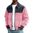 thumbnail image 2 of Bomber Jacket Men Zip Up Lightweight Corduroy Jackets Casual Stylish Fall Winter Coats Windbreaker Clothing with Pockets Gray 3XL, 2 of 4