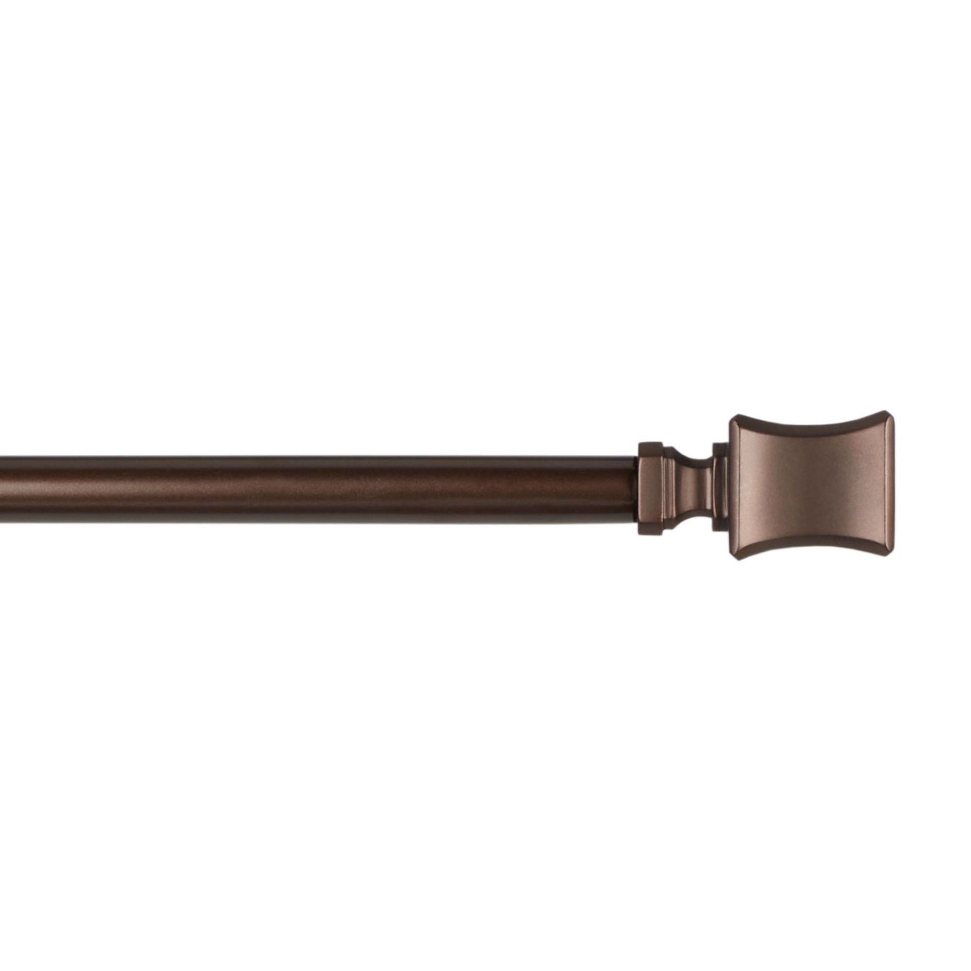 Exclusive Home Loran 1" Window Curtain Rod and Finial Set, Adjustable 36"-72", Oil Rubbed Bronze