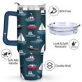 thumbnail image 3 of 40oz Ocean Nautical Anchor Stainless Steel Flip Straw Tumbler Spill Proof Travel Cup Double Wall Vacuum Insulated Coffee Mug with Top Handle, 3 of 6