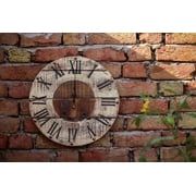 De Kulture Works Handcrafted Recycled Teak Wood Roman Vintage Wall Clock Collectible Timepieces, 41 CMS Diameter