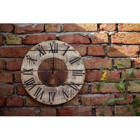 De Kulture Works Handcrafted Recycled Teak Wood Roman Vintage Wall Clock Collectible Timepieces 41 CMS Diameter